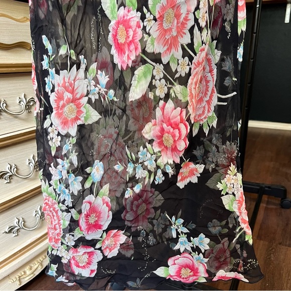 NWT Vintage Guess Silk Floral Dress Size 12 - Picture 6 of 10
